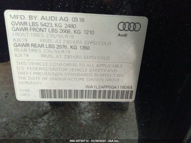 Audi Q5 Premium Plus 2016 WA1L2AFP5GA118044 Image 9