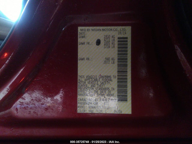 Nissan Altima 2.5 S 2015 1N4AL3AP1FN344740 Image 10