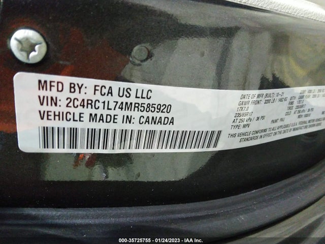 2021 Chrysler Pacifica Hybrid, VIN: 2C4RC1L74MR585920