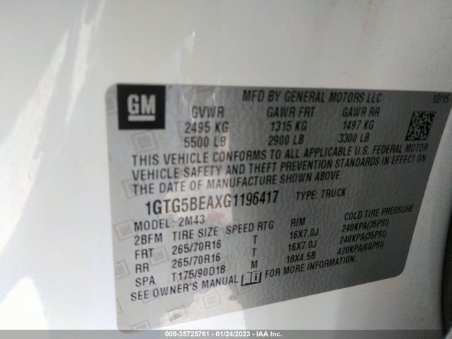 GMC Canyon 2wd 2016 1GTG5BEAXG1196417 Image 10