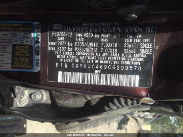 5XYKUCA69CG299570 KIA SORENTO EX