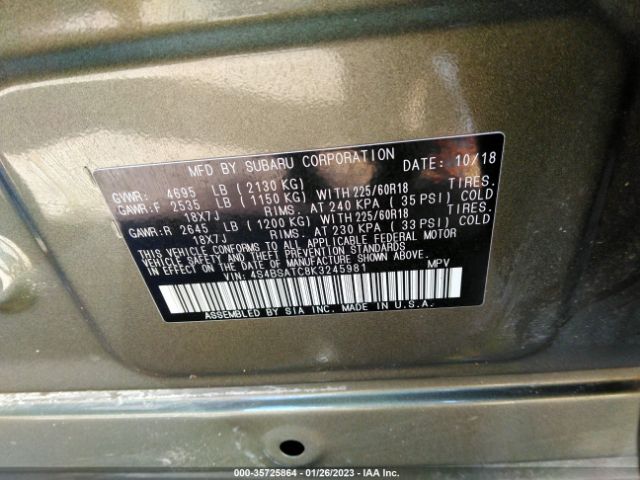 4S4BSATC8K3245981 Subaru Outback Touring