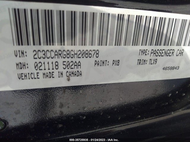 2016 CHRYSLER 300 LIMITED VIN: 2C3CCARG8GH208678