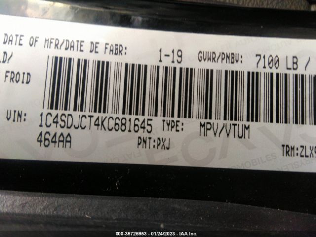 1C4SDJCT4KC681645 Dodge Durango R/t