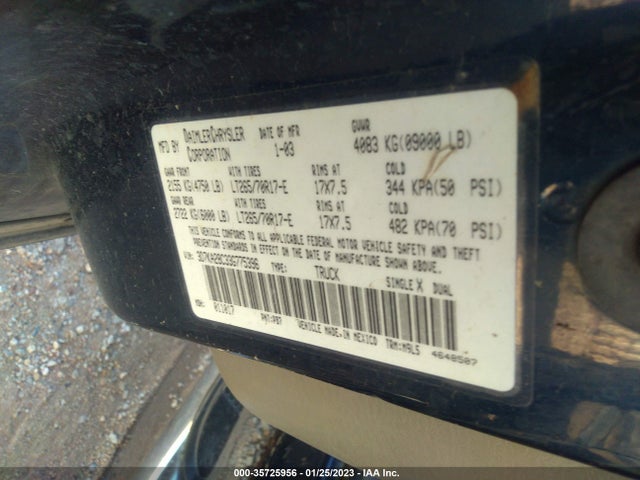 Dodge Ram 2500 St/slt 2003 3D7KA28C33G775396 Image 9