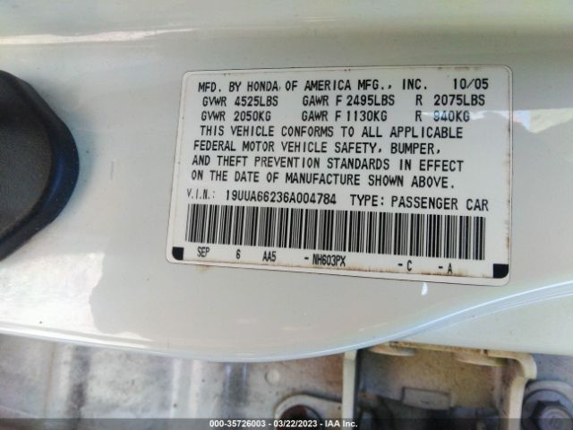19UUA66236A004784 Acura TL