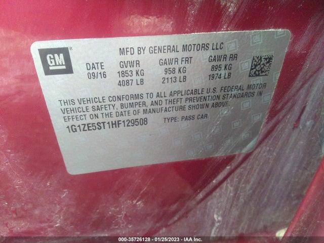 Chevrolet MALIBU 1LT 2017 1G1ZE5ST1HF129508 Image 9