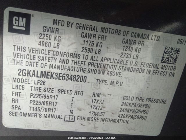 2GKALMEK3E6348200 GMC Terrain Sle