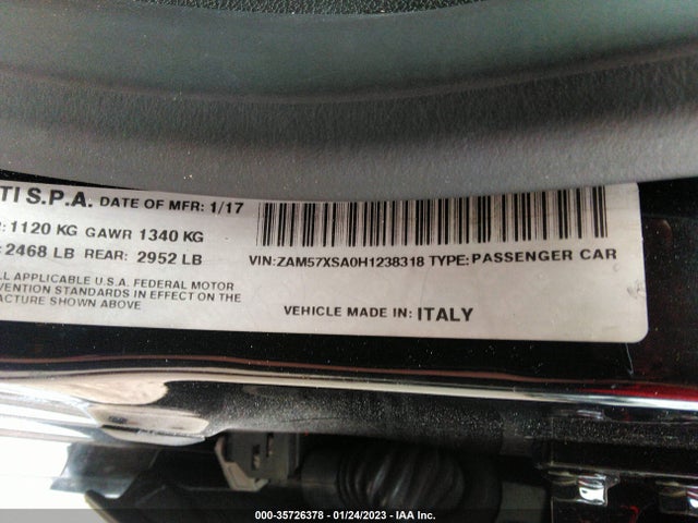 2017 Maserati Ghibli, VIN: ZAM57XSA0H1238318