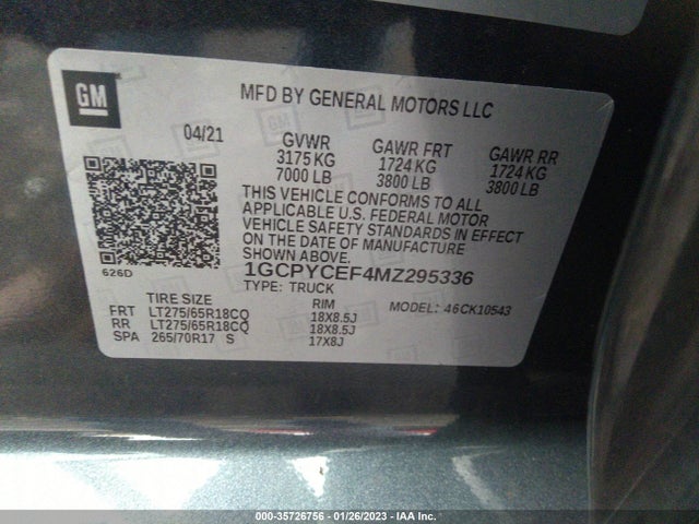 Chevrolet Silverado 1500 Custom Trail Boss 2021 1GCPYCEF4MZ295336 Image 9