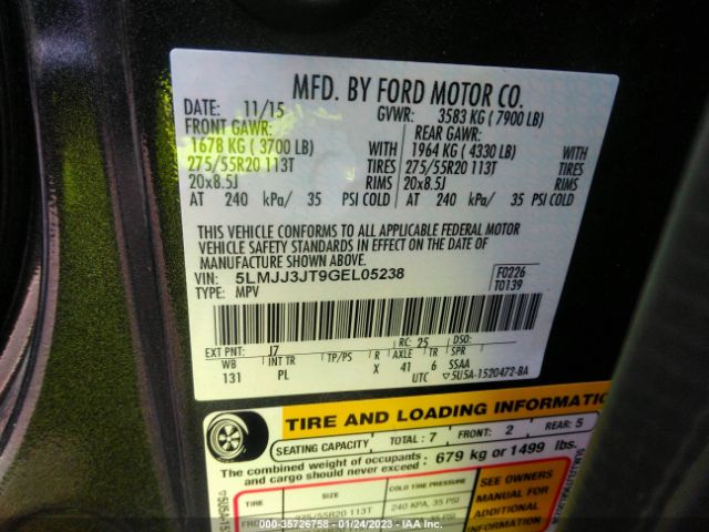 5LMJJ3JT9GEL05238 Lincoln Navigator L Select