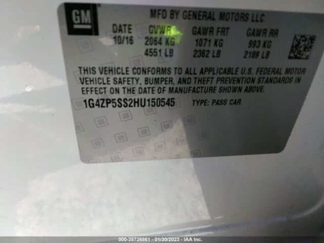 1G4ZP5SS2HU150545 Buick Lacrosse Essence