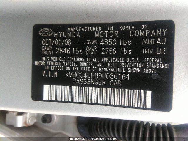 Hyundai Genesis 2009 KMHGC46E89U036164 Image 10