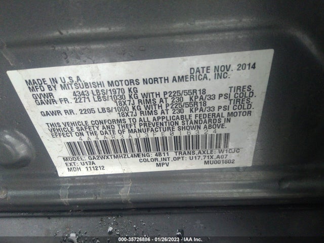 Mitsubishi Outlander Sport Es 2015 4A4AR3AU3FE016324 Image 10