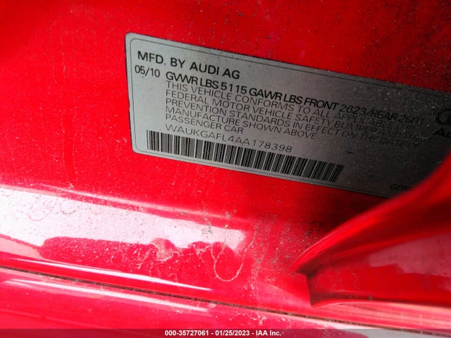Audi S4 Prestige 2010 WAUKGAFL4AA178398 Image 10