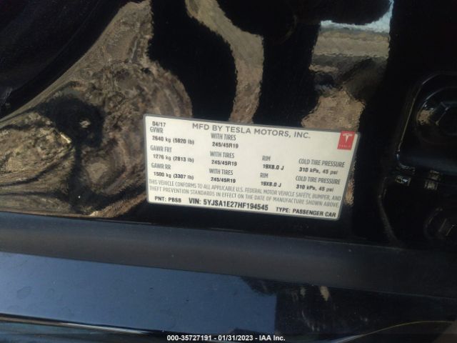 5YJSA1E27HF194545 Tesla MODEL S