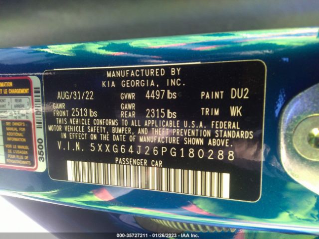 5XXG64J26PG180288 KIA K5 Gt-line