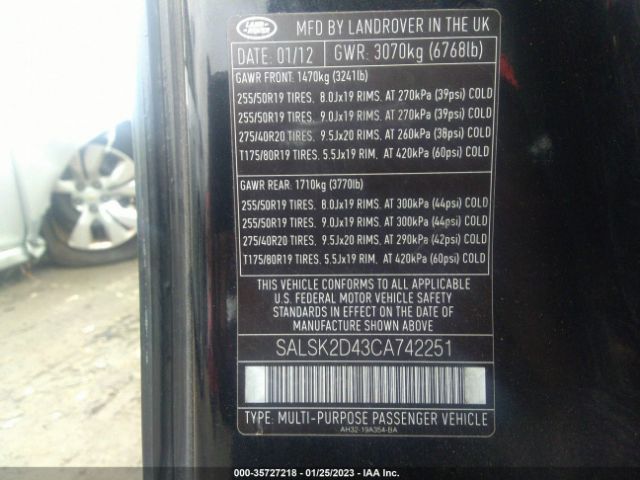 SALSK2D43CA742251 Land Rover Range Rover Sport Hse