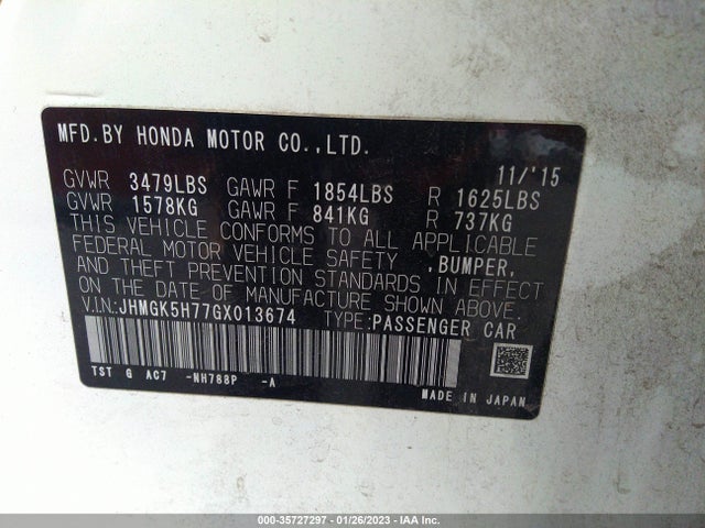 Honda FIT EX 2016 JHMGK5H77GX013674 Image 11