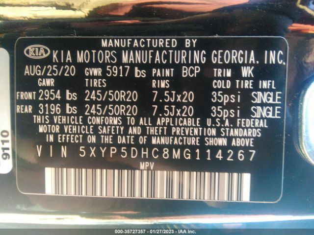 5XYP5DHC8MG114267 KIA Telluride Sx