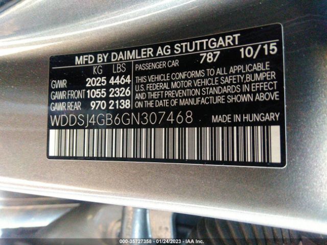 WDDSJ4GB6GN307468 Mercedes-Benz CLA