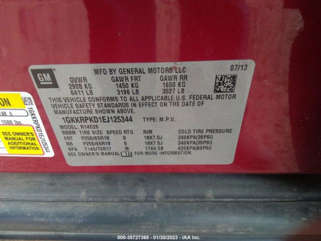 1GKKRPKD1EJ125344 GMC ACADIA SLE