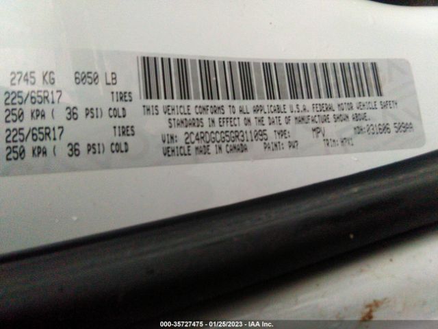 2C4RDGCG5GR311095 Dodge Grand Caravan Sxt