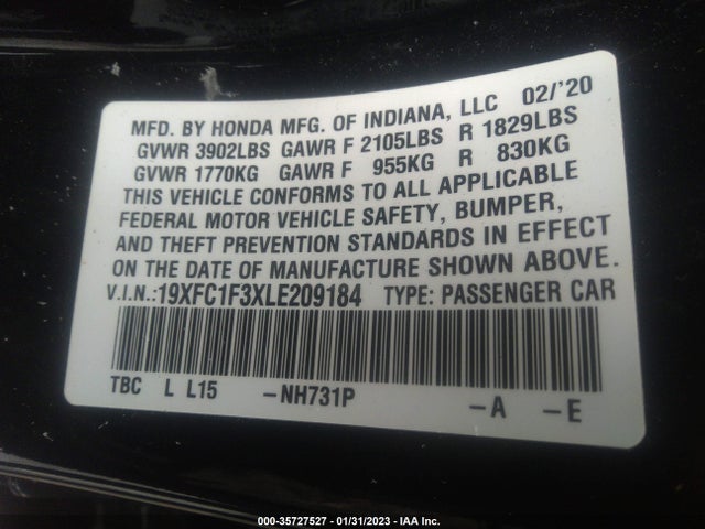 Honda Civic Sedan Ex 2020 19XFC1F3XLE209184 Image 10