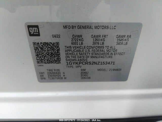 2022 Cadillac XT6, VIN: 1GYKPCRS2NZ153471
