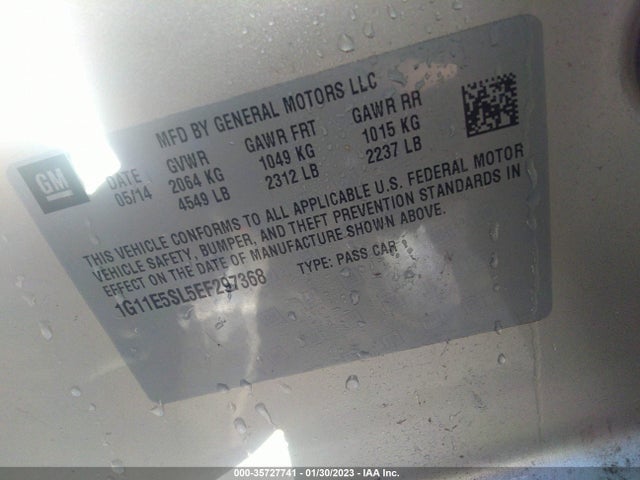 2014 CHEVROLET MALIBU LT VIN: 1G11E5SL5EF297368