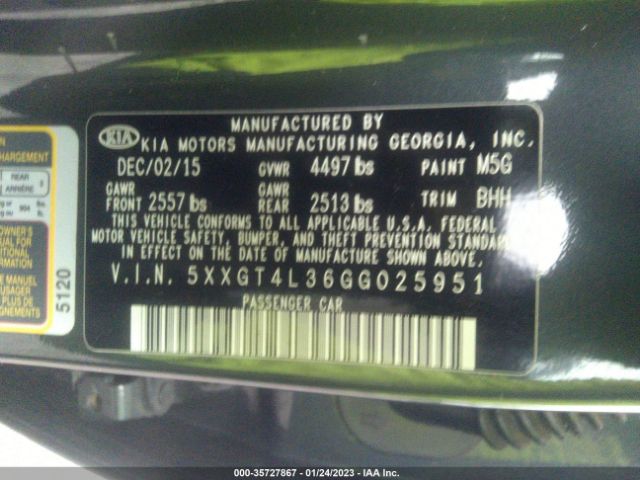 5XXGT4L36GG025951 KIA Optima Lx