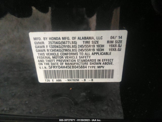 Acura Mdx Tech Pkg 2014 5FRYD4H45EB045884 Image 9