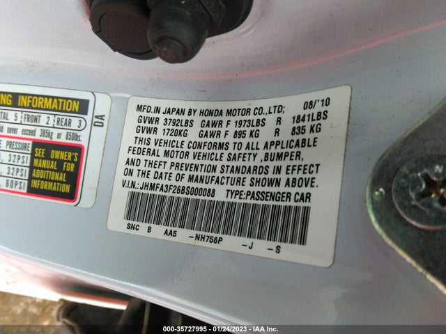 Honda CIVIC HYBRID 2011 JHMFA3F26BS000088 Image 9