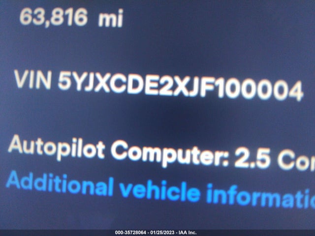 2018 Tesla Model X, VIN: 5YJXCDE2XJF100004