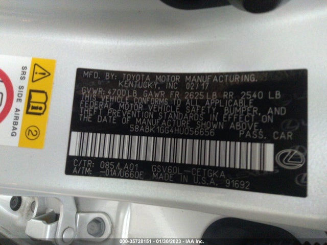 58ABK1GG4HU056656 Lexus ES