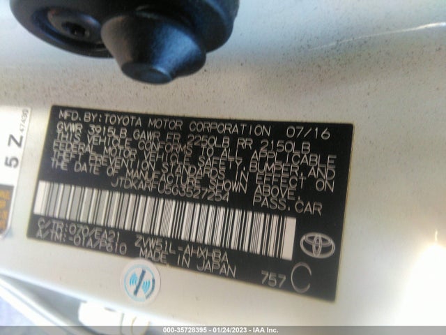 2016 Toyota Prius, VIN: JTDKARFU5G3527254