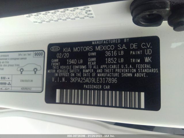 3KPA25AD9LE317896 KIA Rio 5-door S
