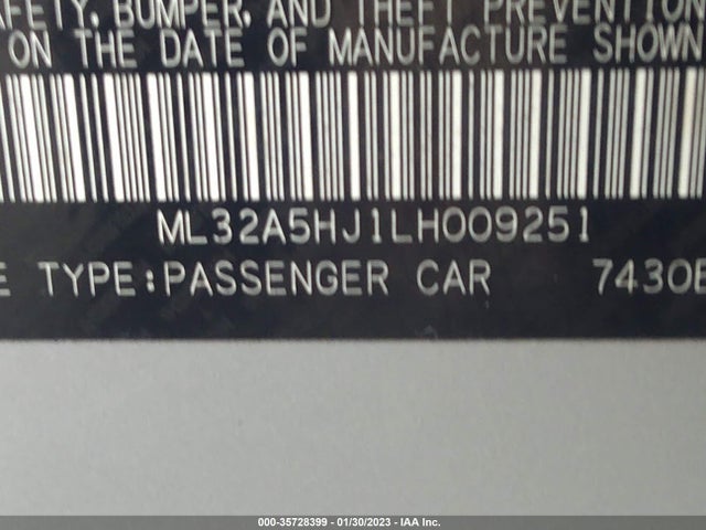 ML32A5HJ1LH009251 Mitsubishi MIRAGE LE