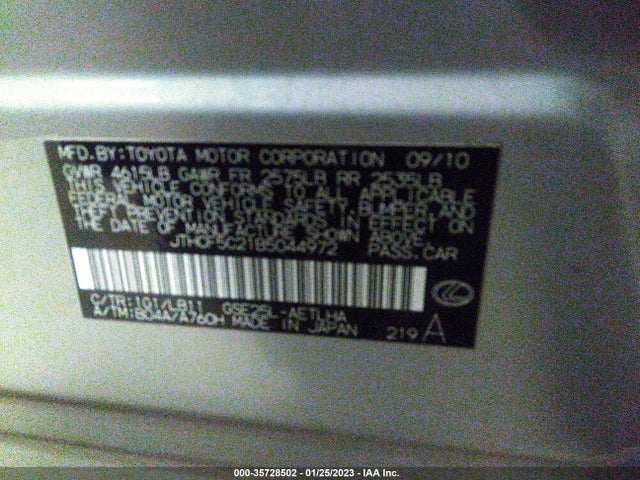 JTHCF5C21B5044972 Lexus IS 250
