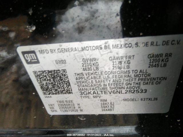 3GKALTEV6NL282533 GMC Terrain Sle