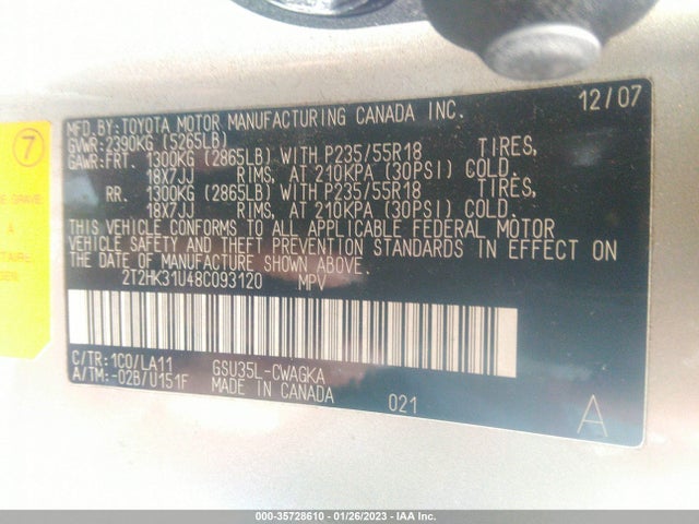 Lexus RX 350 2008 2T2HK31U48C093120 Image 10