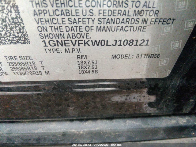 Chevrolet Traverse Ls 2020 1GNEVFKW0LJ108121 Image 9