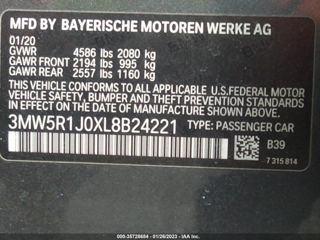 BMW 3 Series 330i 2020 3MW5R1J0XL8B24221 Image 11