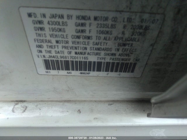 Acura TSX 2007 JH4CL96817C011165 Image 10