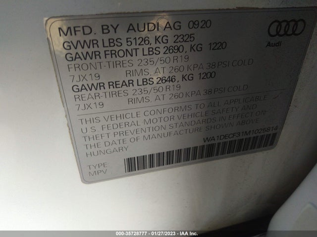 WA1DECF31M1025814 Audi Q3 S Line Premium
