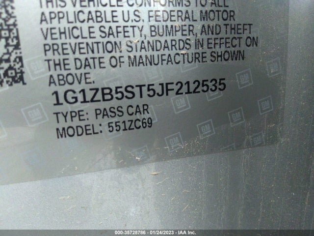 Chevrolet MALIBU LS 2018 1G1ZB5ST5JF212535 Image 10