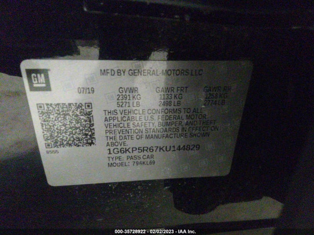 2019 Cadillac CT6, VIN: 1G6KP5R67KU144829