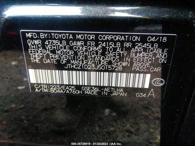 Lexus IS 2018 JTHCZ1D23J5015728 Image 11