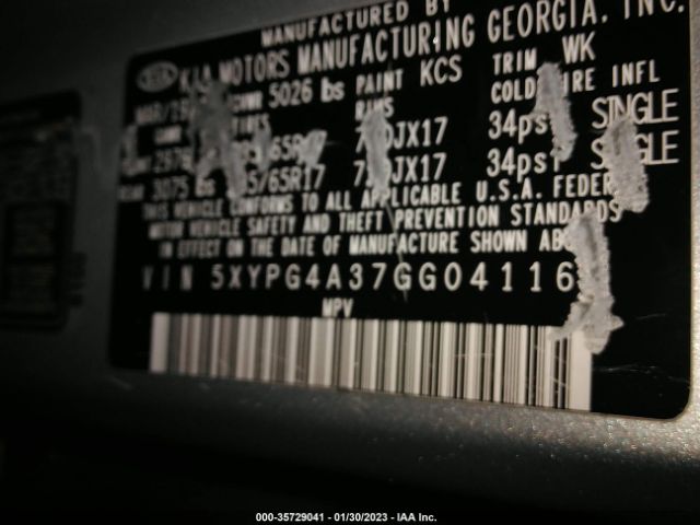 5XYPG4A37GG041160 KIA Sorento 2.4l L