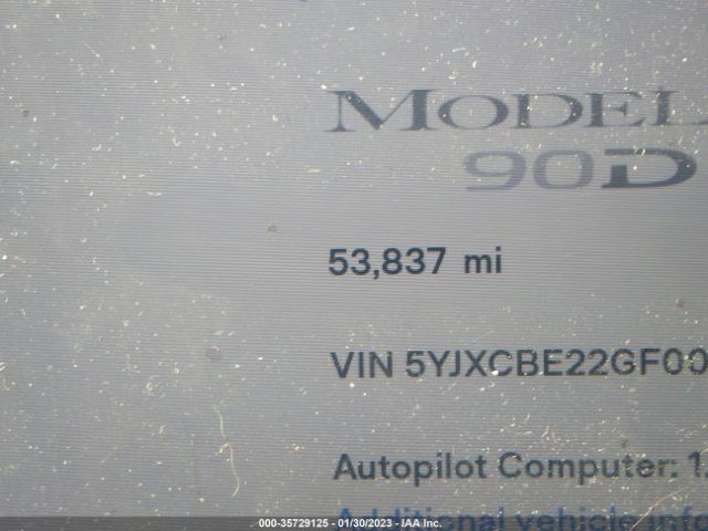 5YJXCBE22GF005031 Tesla Model X 70d/90d/75d/60d/p100d